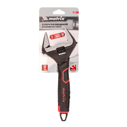 Ключ разводной, тонкие губки, фосфатированный, двухкомпонентная рукоятка, 250 мм, PRO Matrix по ценам производителя в Уфе с доставкой по всей России