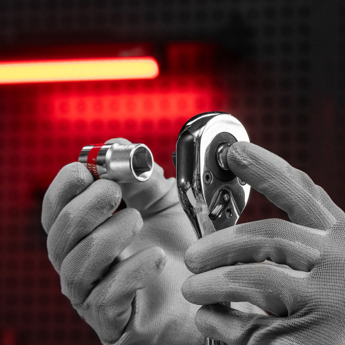 Ключ-трещотка 1/2", CrV, 45 зубьев, с быстрым сбросом, цельнометаллический, хром Matrix по ценам производителя в Уфе с доставкой по всей России