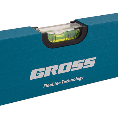 Уровень алюминиевый, 400 мм, усиленный с ударопрочными заглушками, 3 глазка Gross по ценам производителя в Уфе с доставкой по всей России