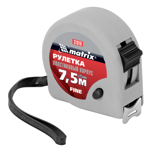 Рулетка Fine,7,5 м х 25 мм,пластиковый корпус Matrix по ценам производителя в Уфе с доставкой по всей России