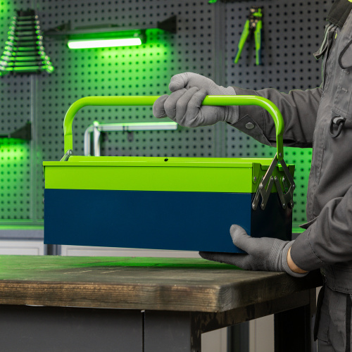 Ящик для инструмента, 430 х 200 х 160 мм, три секции, металлический Сибртех по ценам производителя в Уфе с доставкой по всей России