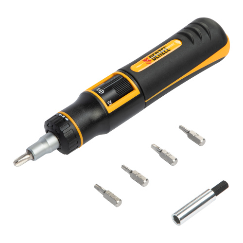 Отвертка реверсивная с револьверным механизмом, 11 шт, сталь S2  Denzel по ценам производителя в Уфе с доставкой по всей России