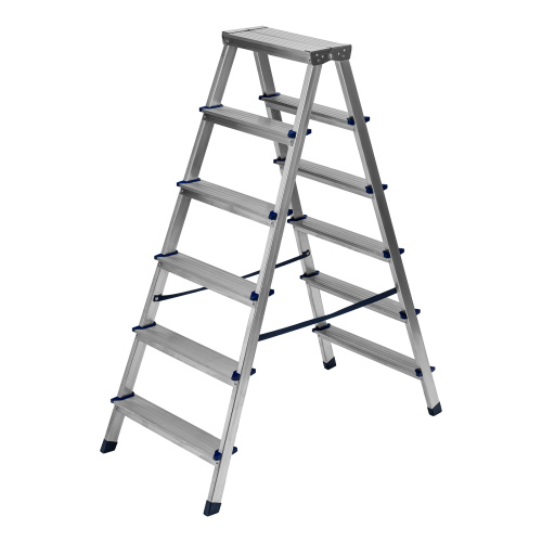 Стремянка двусторонняя 6 ступеней, алюминиевая, Сибртех по ценам производителя в Уфе с доставкой по всей России