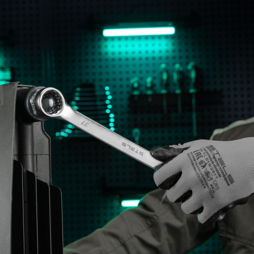 Ключ комбинированный, 27 мм, CrV, матовый хром Stels по ценам производителя в Уфе с доставкой по всей России