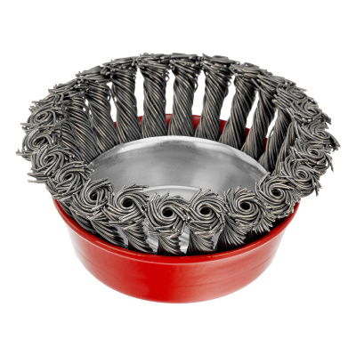 Щетка для УШМ, 100 мм, М14, "чашка", крученая проволока 0.8 мм Matrix по ценам производителя в Уфе с доставкой по всей России