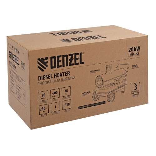 Дизельная тепловая пушка NHG-20i, 20 кВт, 600 м3/ч, непрямой нагрев, цифровой термостат Denzel по ценам производителя в Уфе с доставкой по всей России