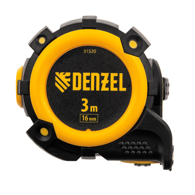 Рулетка 3м х 16мм, автоматич. фиксац., нейлон. покрытие, магнит. зацеп, двухстор. разметка Denzel по ценам производителя в Уфе с доставкой по всей России