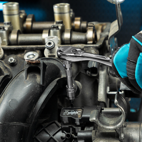 Ключ-трещотка 1/4", CrV, 90 зубьев, усиленный, хром Gross по ценам производителя в Уфе с доставкой по всей России