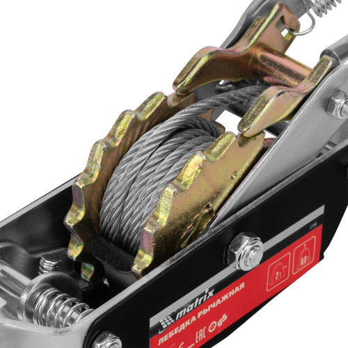 Лебедка рычажная, тяга 2 т, подъем 0.8 т, двойное храповое колесо Matrix по ценам производителя в Уфе с доставкой по всей России