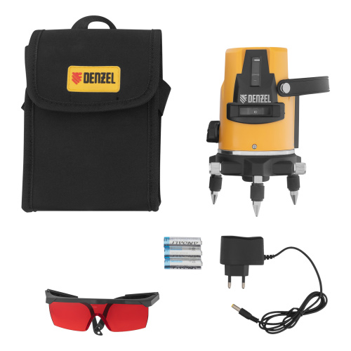Лазерный уровень LX3, 10 м, ± 0,3 мм/1 м, 635 нм, 4 вертикальных, 1 горизонтальная плоскости, резьба 5/8" Denzel по ценам производителя в Уфе с доставкой по всей России