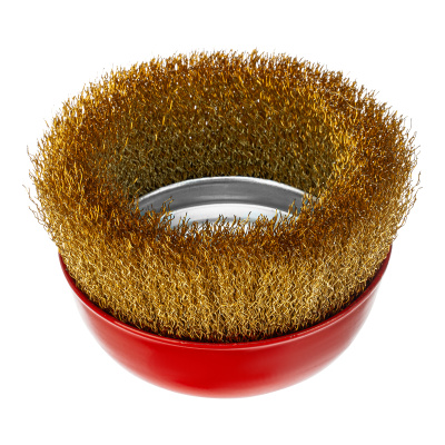 Щетка для УШМ, 125 мм, М14, "чашка", латунированная витая проволока Matrix по ценам производителя в Уфе с доставкой по всей России