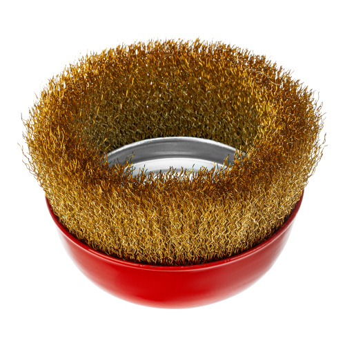 Щетка для УШМ, 125 мм, М14, "чашка", латунированная витая проволока Matrix по ценам производителя в Уфе с доставкой по всей России