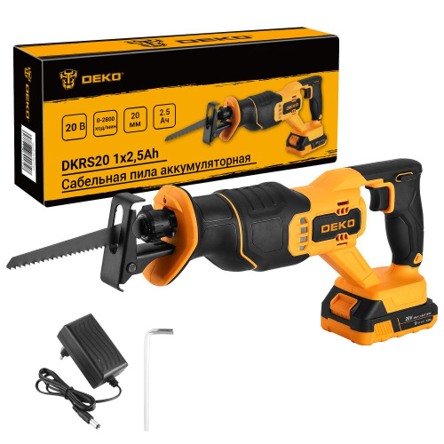 Сабельная пила аккумуляторная DEKO DKRS20, 20В, 1х2,5Ач по ценам производителя в Уфе с доставкой по всей России