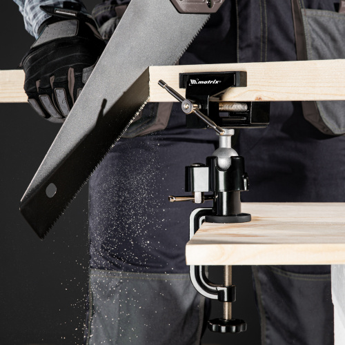 Тиски настольные, многофункциональные, сменная насадка, хомут для дрели, шарнирный механизм, 70 мм Matrix по ценам производителя в Уфе с доставкой по всей России