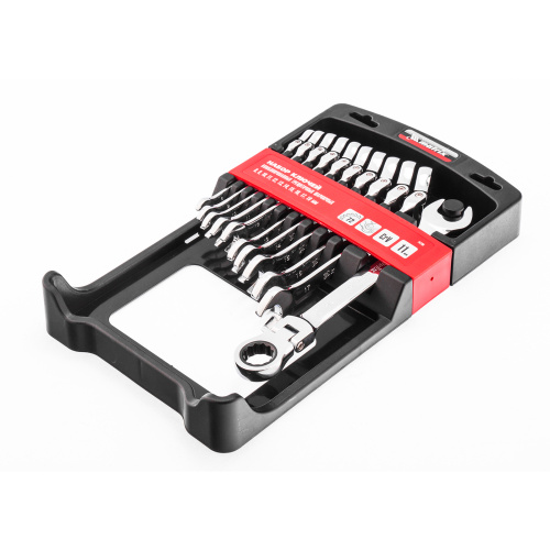 Набор ключей комбинированных, трещоточных шарнирных 11 шт. Matrix по ценам производителя в Уфе с доставкой по всей России