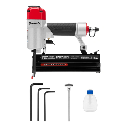 Нейлер-степлер пневматический 2 в 1, гвозди 18GA длина 10-50 мм, скобы 18GA длина 25-40 мм Matrix по ценам производителя в Уфе с доставкой по всей России