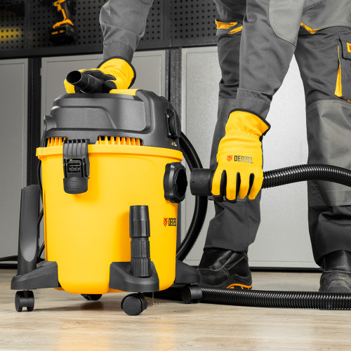 Пылесос строительный RVC20, 1400 Вт, бак 20 л, шланг 3 м, розетка с автосинхр. Denzel по ценам производителя в Уфе с доставкой по всей России