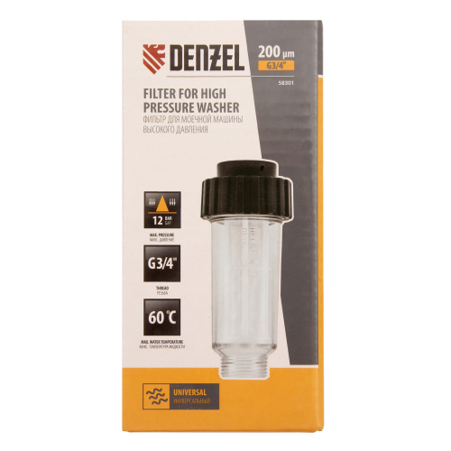 Фильтр для моечных машин высокого давления, G3/4 дюйм, универсальный Denzel по ценам производителя в Уфе с доставкой по всей России