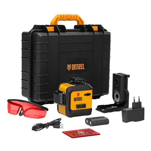 Лазерный уровень мультипризменный LX 360-2 Red, 30 м, 635 нм, аккумулятор Li 2800 мАч, резьба 5/8" Denzel по ценам производителя в Уфе с доставкой по всей России