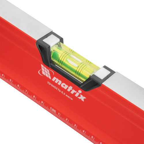 Уровень алюминиевый, магнит, фрезерованный, 3 глазка (1 зеркальный) двухкомпонентные рукоятки, 2000 мм Matrix по ценам производителя в Уфе с доставкой по всей России