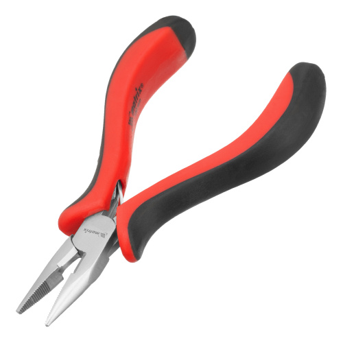 Длинногубцы прямые Mini, 130 мм, никелированные, авторазжим, двухкомпонентные рукоятки Matrix по ценам производителя в Уфе с доставкой по всей России