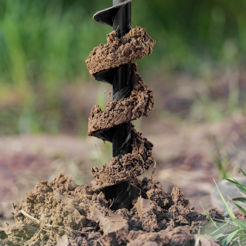 Шнек для грунта ER-80, диаметр 80 мм, длина 800 мм,соединение 20 мм, съемный нож Denzel по ценам производителя в Уфе с доставкой по всей России