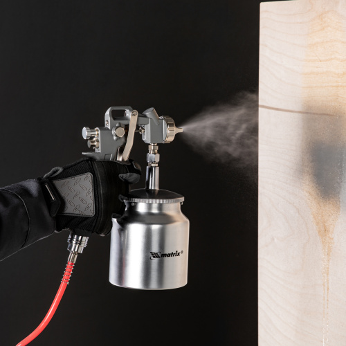 Набор пневмоинструмента, 5 предметов, быстросъемное соединение, краскораспылитель с нижним бачком Matrix по ценам производителя в Уфе с доставкой по всей России