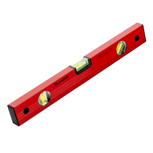 Уровень алюминиевый, 400 мм, 3 глазка, красный, линейка Matrix по ценам производителя в Уфе с доставкой по всей России