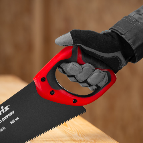 Ножовка по дереву, 500 мм, 7-8 TPI, зуб-3D, каленый зуб, тефлоновое покрытие полотна, двухкомпонентная рукоятка Matrix по ценам производителя в Уфе с доставкой по всей России