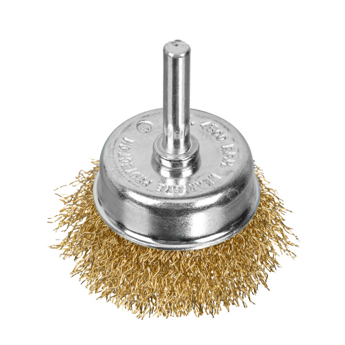 Щетка для дрели, 50 мм, "чашка" со шпилькой, латунированная витая проволока Matrix по ценам производителя в Уфе с доставкой по всей России