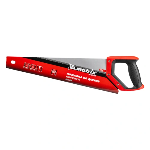 Ножовка по дереву, 450 мм, зуб 2D, каленый крупный зуб 5-6 TPI, двухкомпонентная рукоятка Matrix по ценам производителя в Уфе с доставкой по всей России