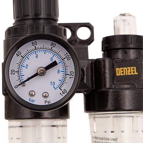 Блок подготовки воздуха регулятор-фильтр-лубрикатор FLR1500, 10 бар, 1500 л/мин, 1/4" Denzel по ценам производителя в Уфе с доставкой по всей России