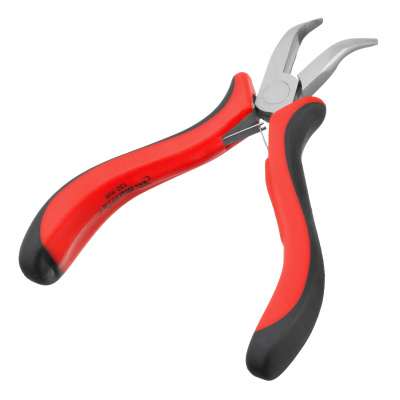 Длинногубцы изогнутые Mini, 130 мм, никелированные, авторазжим, двухкомпонентные рукоятки Matrix по ценам производителя в Уфе с доставкой по всей России