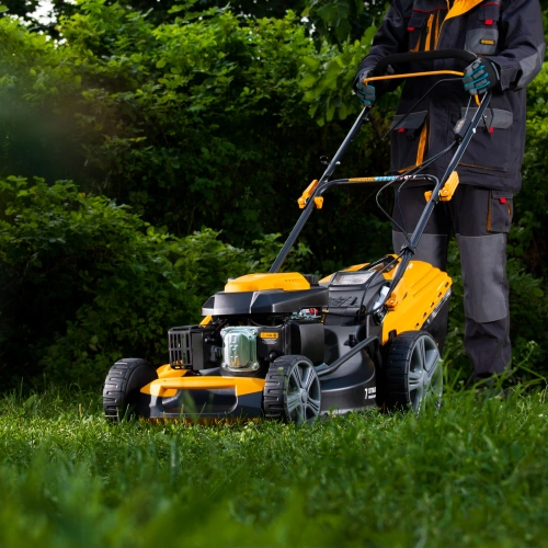 Газонокосилка бензиновая GLD-520SP, 196 куб.см, ширина 52 см, привод, 7 уровней,травосборник 60 л Denzel по ценам производителя в Уфе с доставкой по всей России