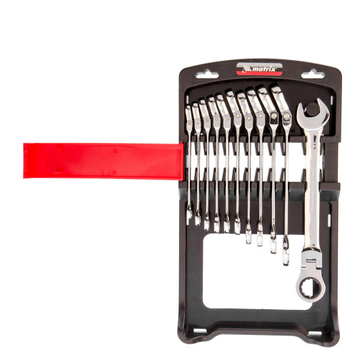 Набор ключей комбинированных, трещоточных шарнирных 11 шт. Matrix по ценам производителя в Уфе с доставкой по всей России
