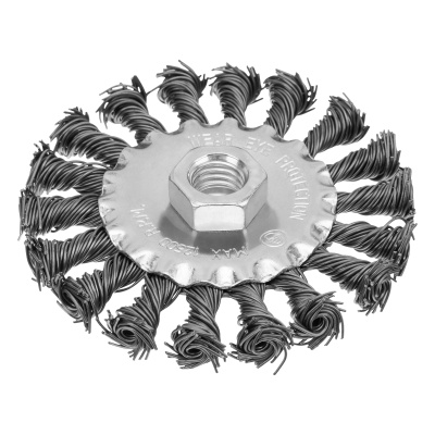 Щетка для УШМ 100 мм, М14, плоская, крученая проволока 0.8 мм Matrix по ценам производителя в Уфе с доставкой по всей России