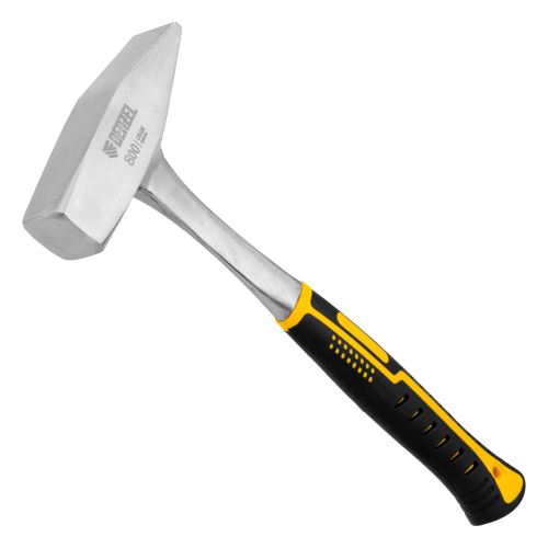 Молоток слесарный 800 г, цельнометаллический, двухкомпонентная рукоятка Denzel по ценам производителя в Уфе с доставкой по всей России