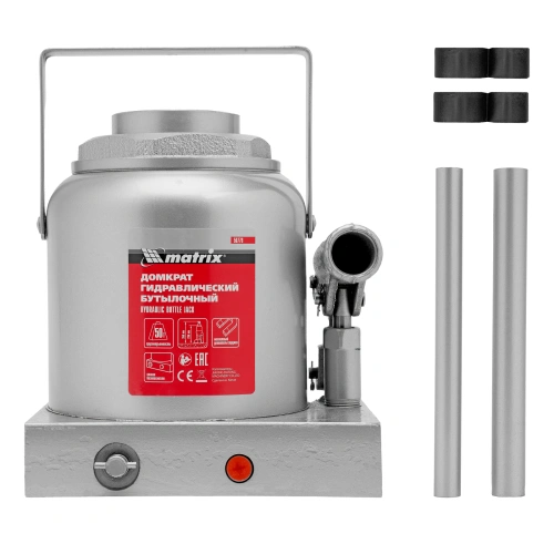 Домкрат гидравлический бутылочный, 50 т, h подъема 236-356 мм Matrix купить в Москве с доставкой по всей России | ProtosMarket.ru