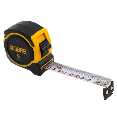 Рулетка 5м х 25мм, двухкомп. корпус, магнитный обрезиненный зацеп Denzel по ценам производителя в Уфе с доставкой по всей России