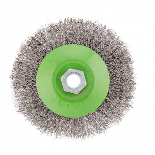 Щетка для УШМ, 115 мм, М14, "тарелка", витая проволока 0.3 мм Сибртех по ценам производителя в Уфе с доставкой по всей России