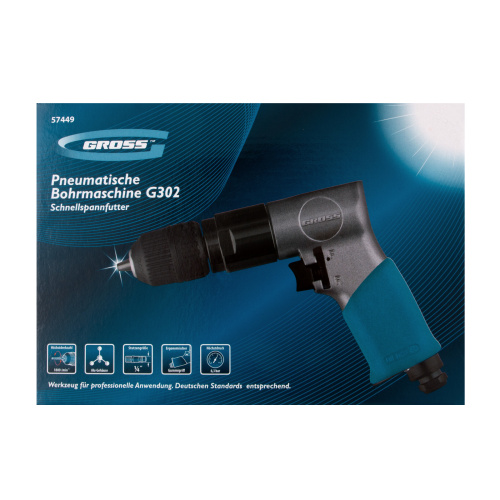 Дрель пневматическая G302, 3/8, 1800 об/мин, патрон 10 мм Gross по ценам производителя в Уфе с доставкой по всей России