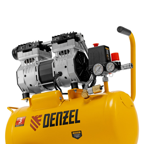 Компрессор DLS950/24 безмаслянный малошумный 950 Вт, 165 л/мин, ресивер 24 л Denzel по ценам производителя в Уфе с доставкой по всей России