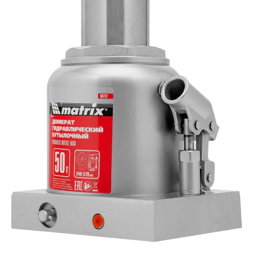 Домкрат гидравлический бутылочный, 50 т, высота подъема 240-370 мм Matrix по ценам производителя в Уфе с доставкой по всей России