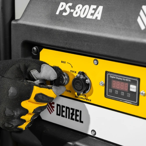 Генератор бензиновый PS 80 EA, 8.0 кВт, 230 В, 25 л, коннектор автоматики, электростартер Denzel по ценам производителя в Уфе с доставкой по всей России
