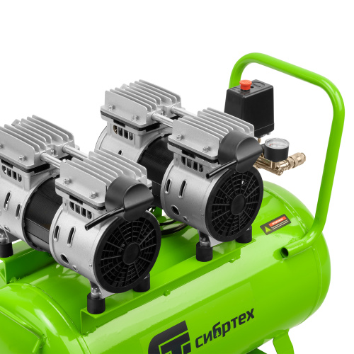 Компрессор безмаслянный малошумный МБ 2000/50, 2000 Вт, 50л, 300 л/мин Сибртех по ценам производителя в Уфе с доставкой по всей России