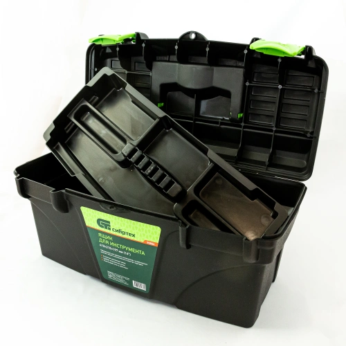 Ящик для инструмента, 410 х 215 х 197 мм, 16", пластик Сибртех по ценам производителя в Уфе с доставкой по всей России