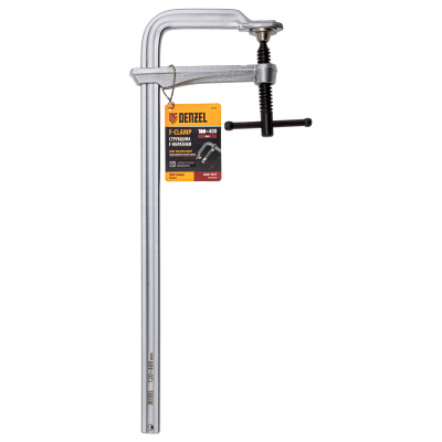 Струбцина F-образная, 120x400мм, кованая Denzel по ценам производителя в Уфе с доставкой по всей России