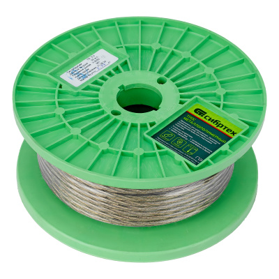 Трос металлополимерный прозрачный ПР-5.0, толщина 5.0 мм, катушка 50 метров Сибртех по ценам производителя в Уфе с доставкой по всей России