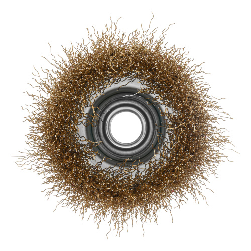 Щетка для УШМ, 75 мм, М14, "чашка", латунированная витая проволока Matrix по ценам производителя в Уфе с доставкой по всей России