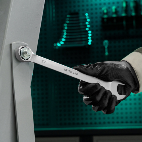 Ключ комбинированный, 23 мм, CrV, матовый хром Stels по ценам производителя в Уфе с доставкой по всей России